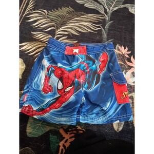 Vintage Y2K Spiderman Swim Trunks Boys Size 24 Months 2005